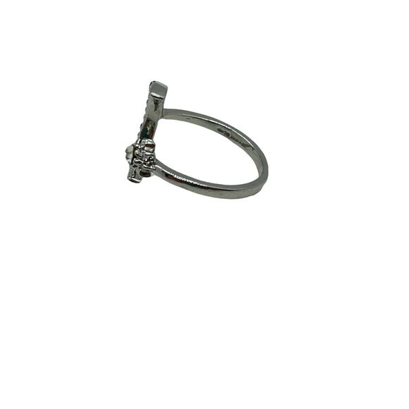 Wrap Ring Crescent Moon Star Celestial Womens Silver Tone Crystal Adjustable - Picture 6 of 15